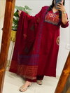 Kf 19 Rayon Slub Embroidered Work Top With Bottom Dupatta Wholesalers In Delhi